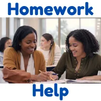 Adult helping student with homework