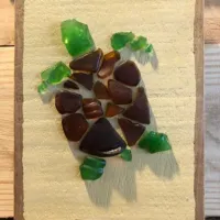 turtle made of sea glass