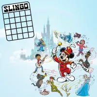 slingo board and Disney characters