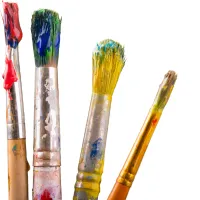 paint brushes with paint on them