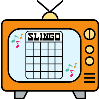 a tv with a bingo board on it