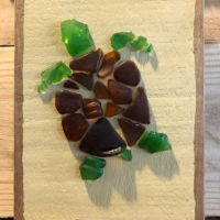 turtle made of sea glass