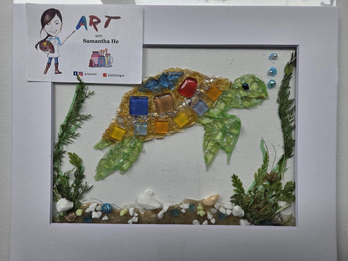 Example of Turtle made of seaglass