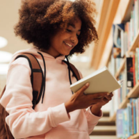 Black girl reading